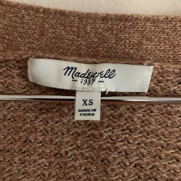Madewell Texturework Cardigan Sweater Knit Camel/ Brown Sz XS - Picture 5 of 7